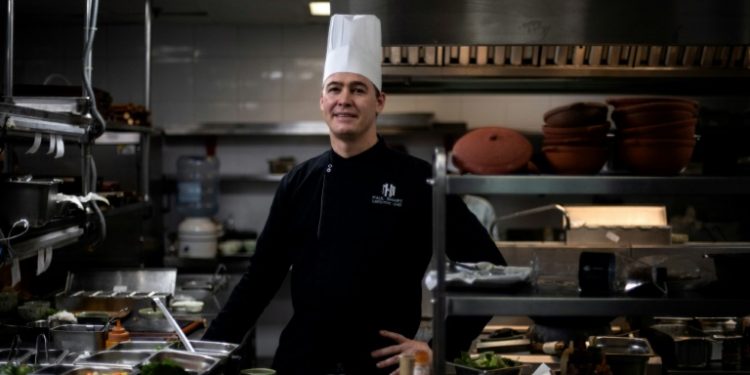 Australian chef Paul Smart, who oversaw meal preparations for the summit between US President Donald Trump and North Korean leader Kim Jong Un, inside the Metropole Hotel's kitchen in Hanoi (AFP)