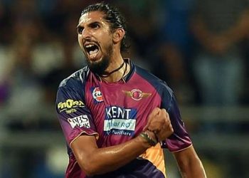 Ishant Sahrma (pictured) playing for Rising Pune Supergiants.