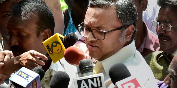 Congress leader Karti P. Chidambaram, son of former Union Finance Minister P. Chidambaram (PTI)