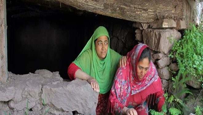 women come out as they clean an underground bunker in balkote URI  near the Line of control. The people living along the LOC are living in constant fear due to the hostilities between india pakistan. Express Photo by Shuaib Masoodi. 04.06.2017. *** Local Caption *** women come out as they clean an underground bunker in balkote URI  near the Line of control. The people living along the LOC are living in constant fear due to the hostilities between india pakistan. Express Photo by Shuaib Masoodi. 04.06.2017.