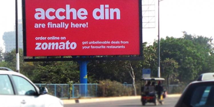 [Representational Image of a Zomato hoarding]