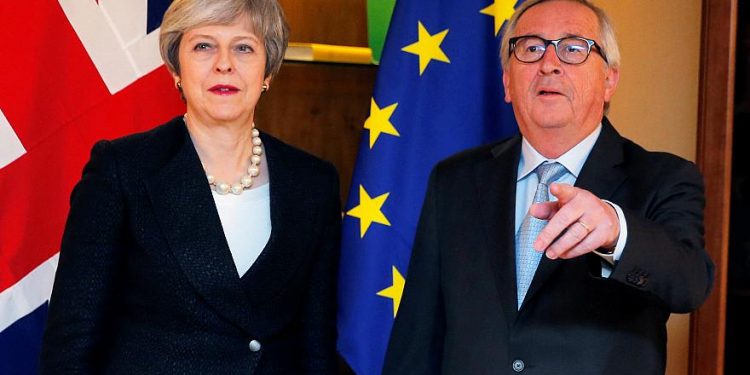 British Prime Minister Theresa May and European Union President Jean Claude-Juncker