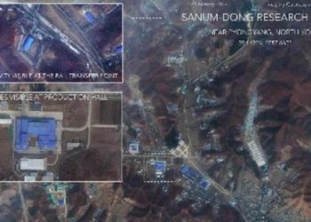 The photos by the firm DigitalGlobe show the presence of cars and trucks at the site February 22. (Image: DigitalGlobe)