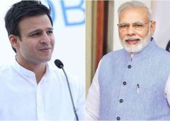Actor Vivek Oberoi and PM Narendra Modi composite image.