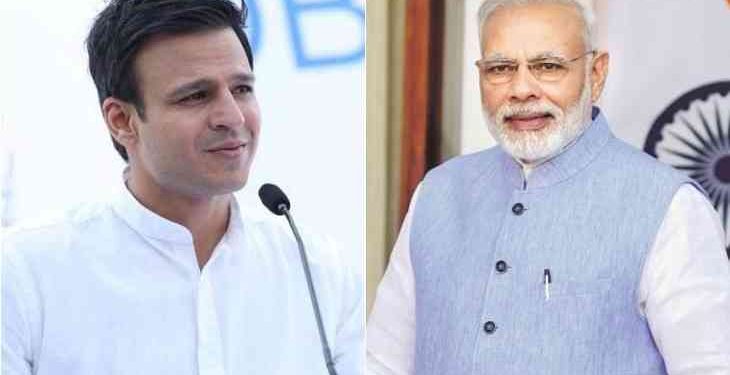 Actor Vivek Oberoi and PM Narendra Modi composite image.