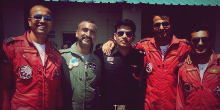 Abhinandan Varthaman, the IAF pilot with his quadrant .