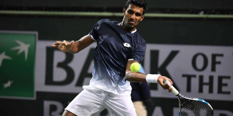 Prajnesh fought hard before losing 3-6, 6-7(4) to the tall Croat, who fired 16 aces in the one hour and 13-minute contest. (Image: ATP)