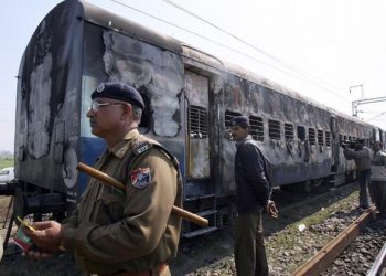 A file photo of charred carriages of ‘Samjhauta Express’ in which 68 people were killed after a blast near Panipat in 2007. (AFP)