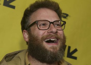 In this March 12, 2017, file photo, Seth Rogen arrives for "The Disaster Artist" at the Paramount Theatre during the South by Southwest Film Festival in Austin, Texas. Rogen became an honorary member of the Pi Kappa Alpha fraternity chapter at the University of Vermont on April 17, 2017. (AP)
