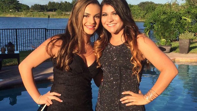 Best friends Sydney Aiello (L) and Meadow Pollack