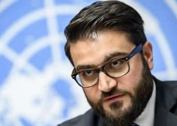 National Security Adviser of Afghanistan Hamdullah Mohib speaking at an event organised at Asia Society. (AFP)