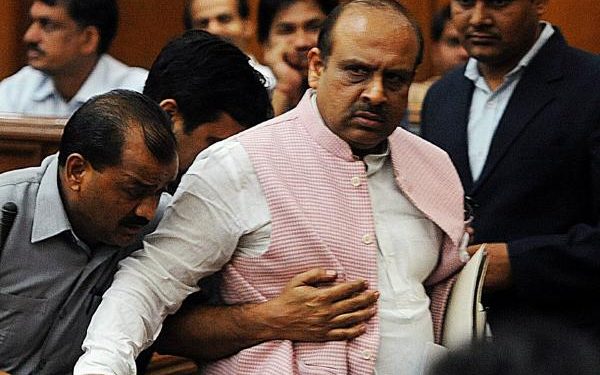 BJP leader Vijender Gupta marshalled out of Delhi Assembly [Representational Image] (PTI)