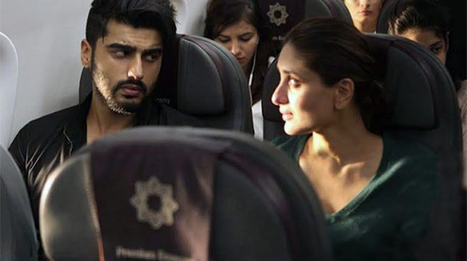 Kareena Kapoor and Arjun kapoor abode a Vistara flight enroute London. (CC)