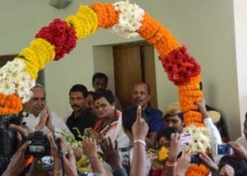 Meera Parida joining the BJD at Naveen Niwas (File Photo)