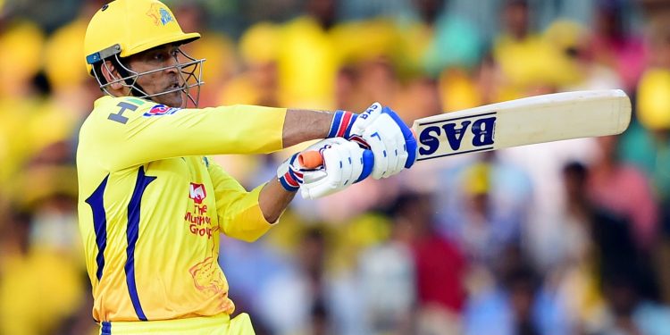 Chennai: CSK skipper MS Dhoni plays a shot during the Indian Premier League 2019 (IPL T20) cricket match against Kings XI Punjab (KXIP) at MAC Stadium in Chennai, Saturday, April 6, 2019. (PTI Photo)