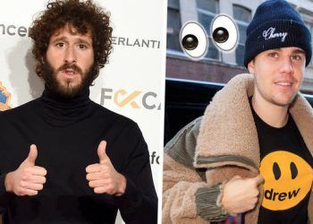 Lil Dicky (L) and Justin Bieber