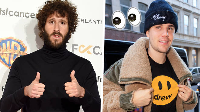 Lil Dicky (L) and Justin Bieber