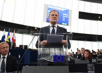 European Council President Donald Tusk speaks during a debate on the priorities of the European Council meeting of 21 and 22 March 2019 and UKs withdrawal from the EU during a plenary session at the European Parliament on March 27, 2019 in Strasbourg, eastern France. (Photo by FREDERICK FLORIN / AFP)