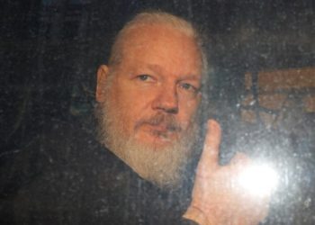 WikiLeaks founder Julian Assange is seen as he leaves a police station in London, Britain April 11, 2019. REUTERS/Peter Nicholls