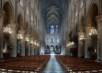 Inside view of the cathedral where mass usually takes place