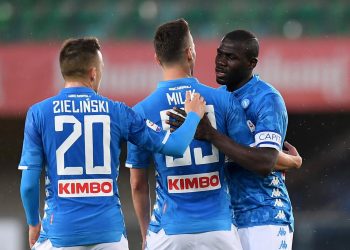 Koulibaly scored either side of Arkadiusz Milik's strike for his first league goals this season to put Napoli 17 points behind Juventus. (Image: Reuters)
