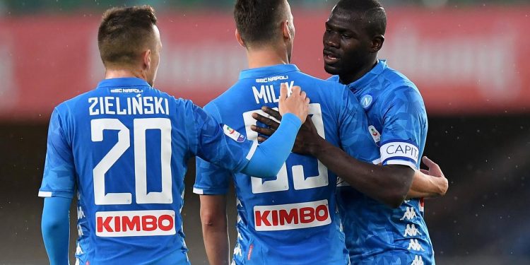 Koulibaly scored either side of Arkadiusz Milik's strike for his first league goals this season to put Napoli 17 points behind Juventus. (Image: Reuters)