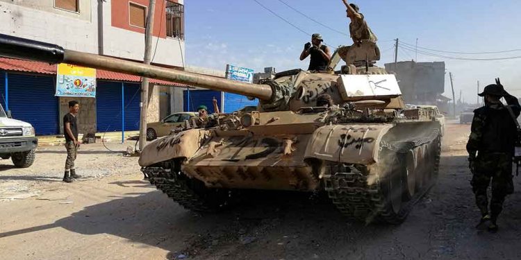Gunfire and blasts rang out and smoke rose as forces backing the fragile UN-backed government of Fayez al-Sarraj attempted to block an offensive by Haftar's self-styled Libyan National Army (LNA). (Image: Reuters)