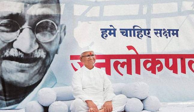 Anna Hazare during the Lokpal movement