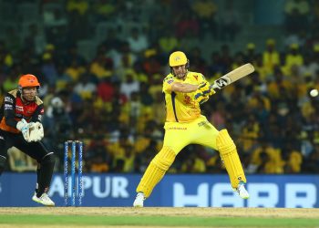 Shane Watson plays a shot during his knock against SRH, Tuesday