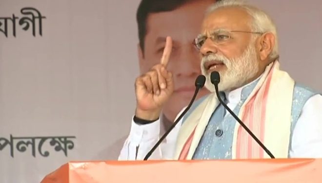 Modi is scheduled to address two poll rallies in Assam Thursday to campaign for the second phase of polling to be held April 18.