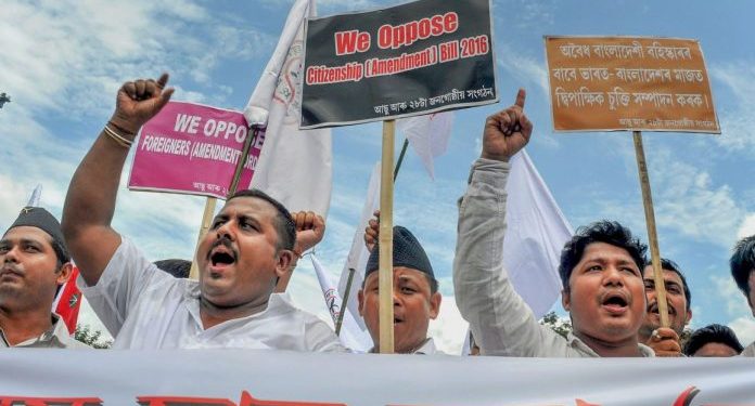 All Assam Students Union take part in 'Gana Satyagraha' protest rally against the Citizenship Amendment Bill in Guwahati (PTI photo)