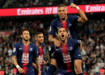 PSG took the field wearing a shirt with a large image of Notre Dame replacing the usual sponsor's logo. (Image: Reuters)