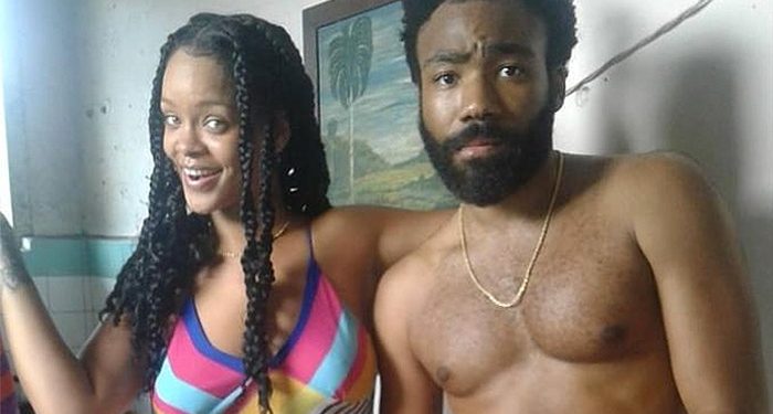 Rihanna and Donald Glover in a still from the film