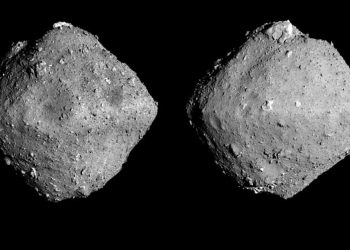 The asteroid, named Ryugu after an undersea palace in a Japanese folktale, is about 300 million kilometers (180 million miles) from Earth.