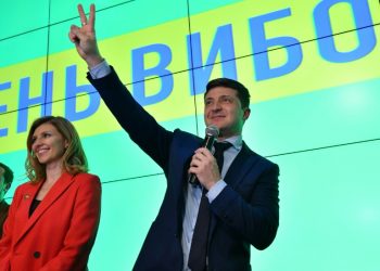 Ukrainian presidential frontrunner Volodymyr Zelensky's political experience had been limited to playing the president in a TV show (AFP)