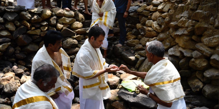 Congress chief Rahul Gandhi  in Kerala's Wayanad (Twitter@RahulGandhi)