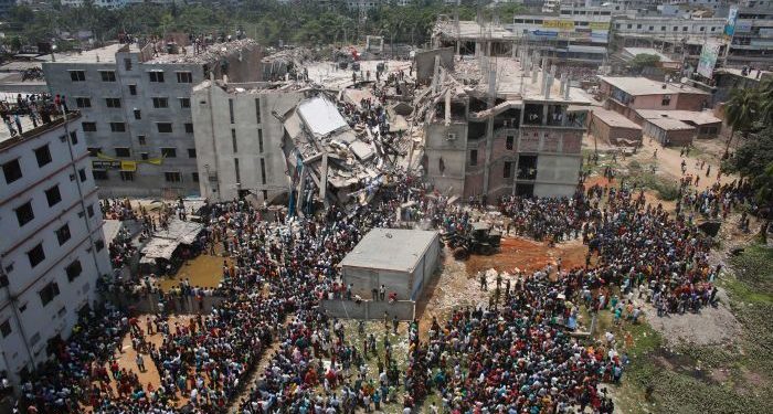 The Rana Plaza building's collapse killed over 1,100 people six years ago. (Reuters/Andrew Biraj)