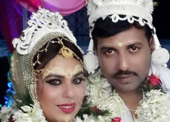 India’s first legally married transgender woman Shree Ghatak Muhuri with husband, Sanjay Muhuri