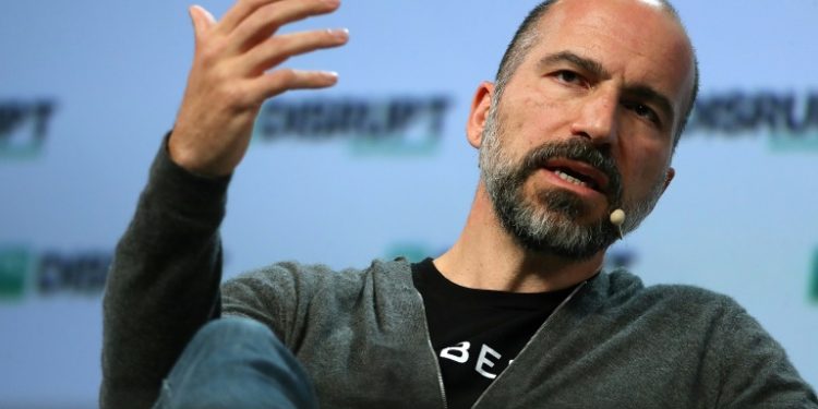 CEO Dara Khosrowshahi of Uber has sought to clean up the image of the global ride-hailing giant as it prepares for its massive Wall Street listing (GETTY/AFP/File / JUSTIN SULLIVAN)