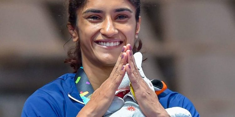 Vinesh has moved up to a higher category from 50kg in which she had won a gold in the Jakarta Asian Games.