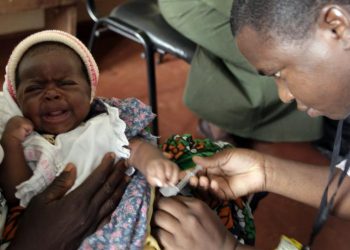 A child is given an injection as part of a malaria vaccine trial at a clinic in the Kenya coastal town of Kilifi, November 23, 2010. More than 90 percent of the world's malaria deaths occur in sub-Saharan Africa.
JOSEPH OKANGA/REUTERS
