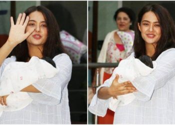 Surveen Chawla leaves hospital with newborn daughter ‘Eva’