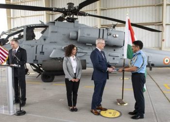 The helicopter was formally handed over to the IAF at the Boeing production facility in Mesa, Arizona, USA Friday.