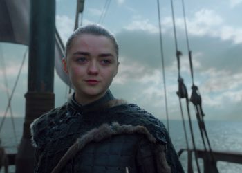 Arya Stark, played by Maisie Williams, at the end of the series finale.