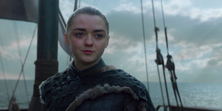 Arya Stark, played by Maisie Williams, at the end of the series finale.