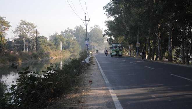 A bottle filled with liquid material and a polybag filled with some solid material was found on the roadside near Kallar chowk along the highway in the morning.