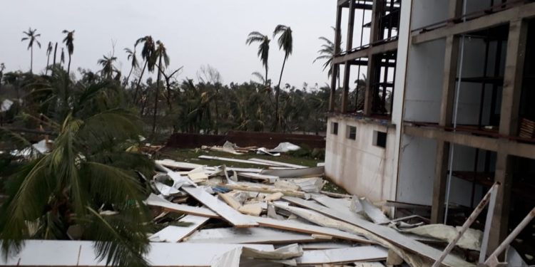 A cold storage in Bhubaneswar ravaged by cyclone
