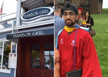Gurvinder Grewal, 23, went to Harbor Grill in Port Jefferson after midnight Saturday but the security at the restaurant did not let him in with his religious head wear.