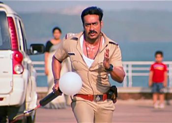 Ajay Devgn in a scene from the film Singham