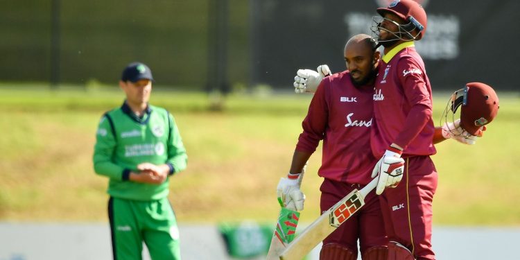 The West Indies, who unlike Ireland have qualified for the upcoming World Cup in England and Wales, were behind the run-rate at 112 for two in the 20th over.